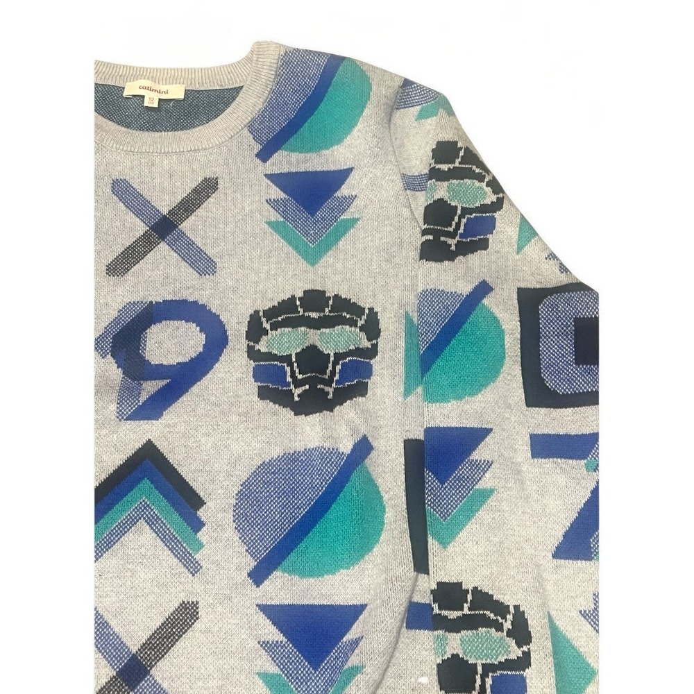 Catimini Bright Graphic Jacquard Sweater Youth Size 12 - Picture 5 of 12
